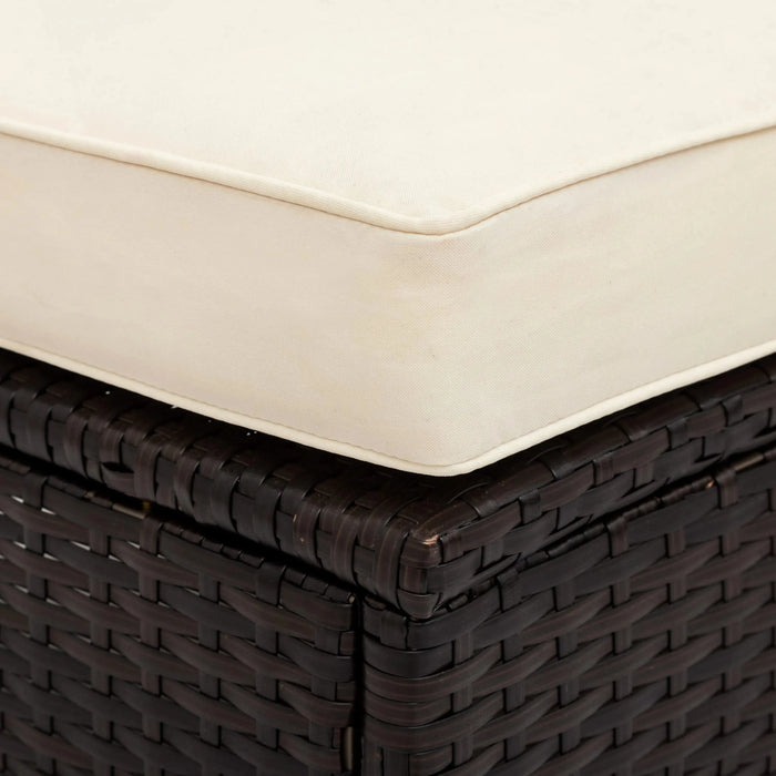 TOPMAX 5 Pieces All-Weather Brown PE Rattan Wicker Sofa Set Outdoor Patio Sectional Furniture Set Half-Moon Sofa Set with Tempered Glass Table, Beige Default -DTYStore