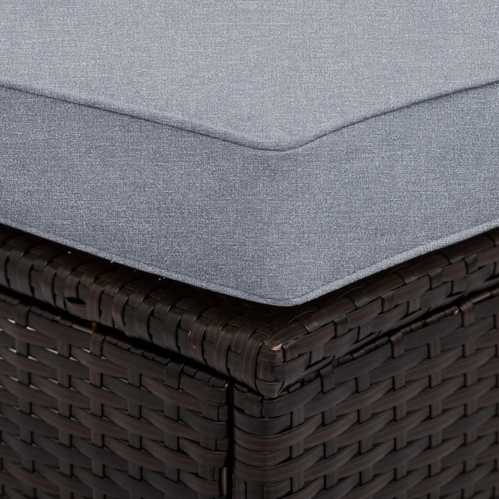 TOPMAX 5 Pieces All-Weather Brown PE Rattan Wicker Sofa Set Outdoor Patio Sectional Furniture Set Half-Moon Sofa Set with Tempered Glass Table, Gray Default -DTYStore