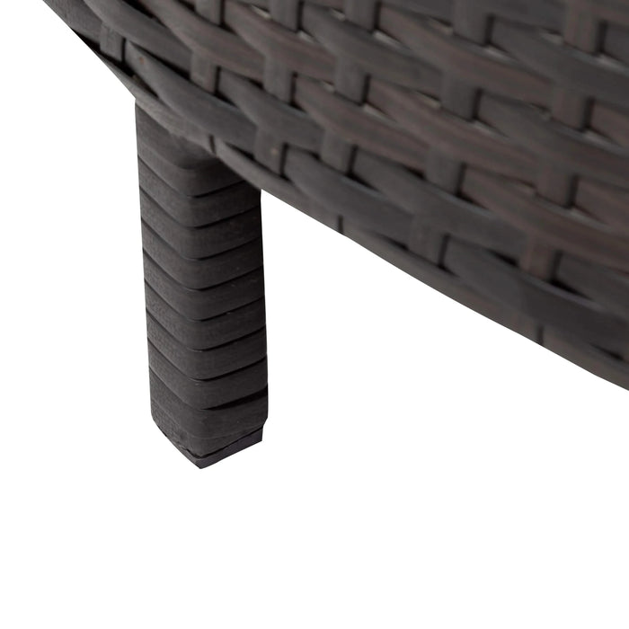 TOPMAX 5 Pieces All-Weather Brown PE Rattan Wicker Sofa Set Outdoor Patio Sectional Furniture Set Half-Moon Sofa Set with Tempered Glass Table, Gray Default -DTYStore