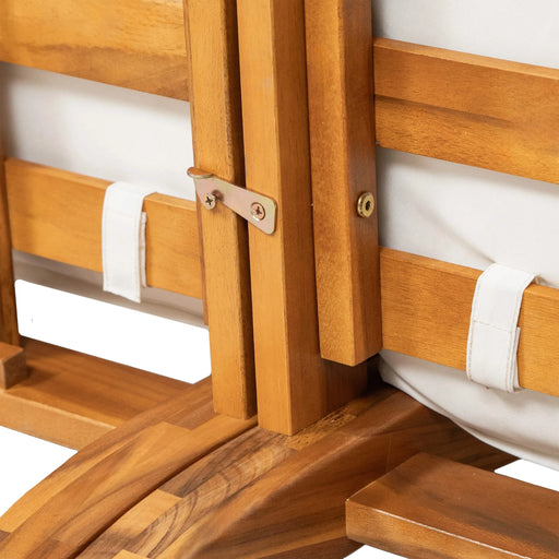 TOPMAX 6 Piece Patio Sofa Set, Acacia Wood Outdoor Modular Sectional Garden Furniture Set L-Shaped Conversation Set, Convertible Daybed with Tea Table, Ottoman, 5 Cushions and Pillows, Teak+Beige Default -DTYStore