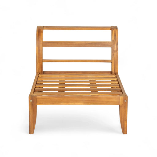 TOPMAX 6 Piece Patio Sofa Set, Acacia Wood Outdoor Modular Sectional Garden Furniture Set L-Shaped Conversation Set, Convertible Daybed with Tea Table, Ottoman, 5 Cushions and Pillows, Teak+Beige Default -DTYStore