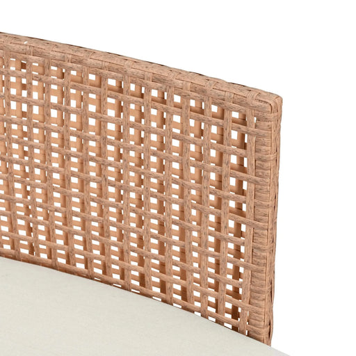 TOPMAX 8-Piece Patio Sofa Furniture Set, Half Moon Outdoor Sectional Sofa with 2 High-Low Coffee Tables, PE Wicker Rattan, Tempered Glass, 6 Pillows & Cushions, for Backyard, Garden, Poolside,Beige Default -DTYStore