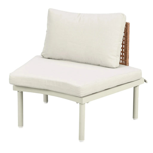 TOPMAX 8-Piece Patio Sofa Furniture Set, Half Moon Outdoor Sectional Sofa with 2 High-Low Coffee Tables, PE Wicker Rattan, Tempered Glass, 6 Pillows & Cushions, for Backyard, Garden, Poolside,Beige Default -DTYStore