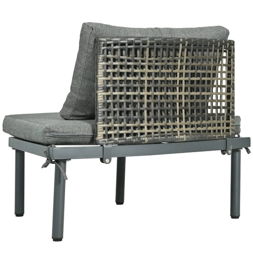 TOPMAX 8-Piece Patio Sofa Furniture Set, Half Moon Outdoor Sectional Sofa with 2 High-Low Coffee Tables, PE Wicker Rattan, Tempered Glass, 6 Pillows & Cushions, for Backyard, Garden, Poolside,Gray Default -DTYStore