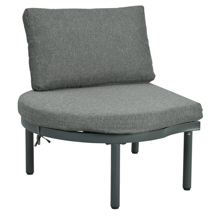 TOPMAX 8-Piece Patio Sofa Furniture Set, Half Moon Outdoor Sectional Sofa with 2 High-Low Coffee Tables, PE Wicker Rattan, Tempered Glass, 6 Pillows & Cushions, for Backyard, Garden, Poolside,Gray Default -DTYStore