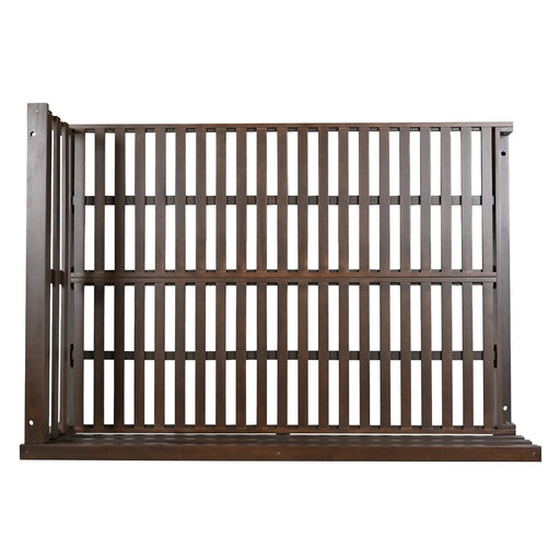 TOPMAX Acacia Wood Porch Swing Bed for Outdoor with Hemp Ropes - Full Size Patio Hanging Bed, 350lbs Capacity, Open-Side Minimalist Design for Patio, Backyard, Garden, Brown -DTYStore