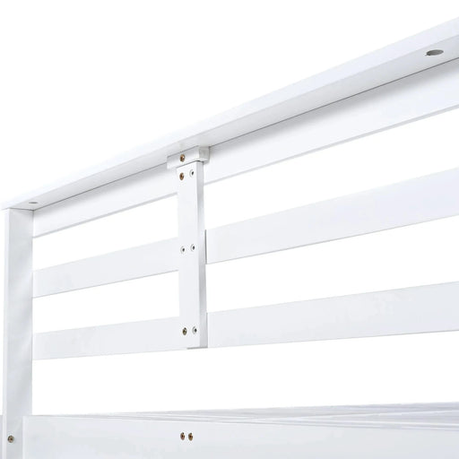 TOPMAX Acacia Wood Porch Swing Bed for Outdoor with Hemp Ropes - Full Size Patio Hanging Bed, 350lbs Capacity, Open-Side Minimalist Design for Patio, Backyard, Garden, White Default -DTYStore