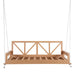 TOPMAX Acacia Wood Twin Size Patio Swing Bed Modern Porch Swing Hanging Bed Frame with 16.4ft Hemp Ropes for Garden,Backyard,Natural Default -DTYStore