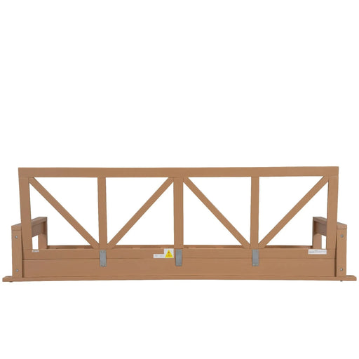 TOPMAX Acacia Wood Twin Size Patio Swing Bed Modern Porch Swing Hanging Bed Frame with 16.4ft Hemp Ropes for Garden,Backyard,Natural Default -DTYStore