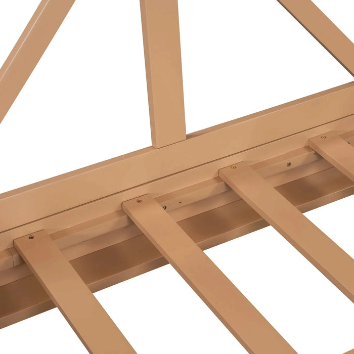 TOPMAX Acacia Wood Twin Size Patio Swing Bed Modern Porch Swing Hanging Bed Frame with 16.4ft Hemp Ropes for Garden,Backyard,Natural Default -DTYStore