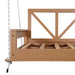 TOPMAX Acacia Wood Twin Size Patio Swing Bed Modern Porch Swing Hanging Bed Frame with 16.4ft Hemp Ropes for Garden,Backyard,Natural Default -DTYStore