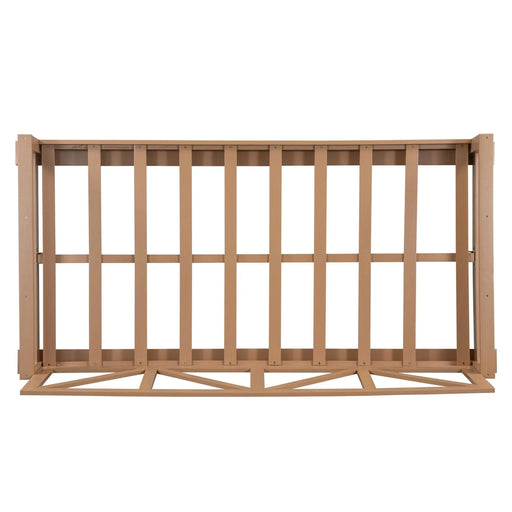 TOPMAX Acacia Wood Twin Size Patio Swing Bed Modern Porch Swing Hanging Bed Frame with 16.4ft Hemp Ropes for Garden,Backyard,Natural Default -DTYStore