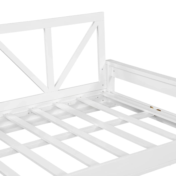 TOPMAX Acacia Wood Twin Size Patio Swing Bed Modern Porch Swing Hanging Bed Frame with 16.4ft Hemp Ropes for Garden,Backyard,White Default -DTYStore