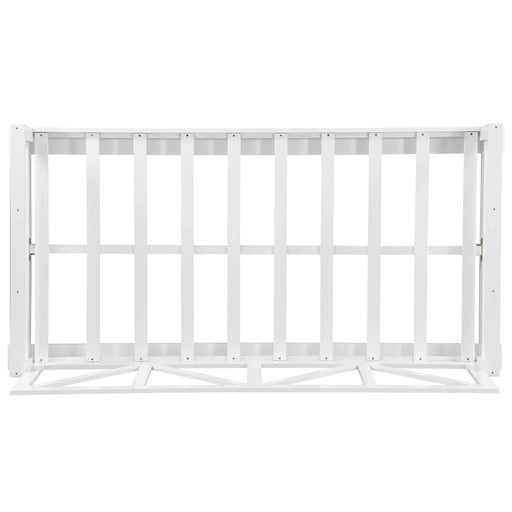 TOPMAX Acacia Wood Twin Size Patio Swing Bed Modern Porch Swing Hanging Bed Frame with 16.4ft Hemp Ropes for Garden,Backyard,White Default -DTYStore