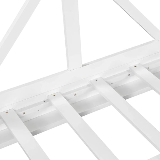 TOPMAX Acacia Wood Twin Size Patio Swing Bed Modern Porch Swing Hanging Bed Frame with 16.4ft Hemp Ropes for Garden,Backyard,White Default -DTYStore