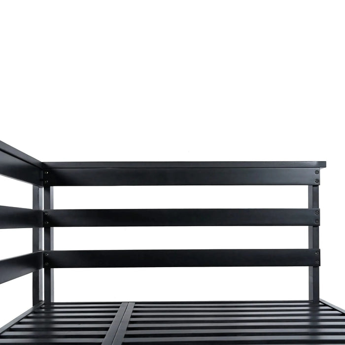 TOPMAX Country Patio Wooden Twin Size Swing Daybed Porch Swing Frame with 4pcs 96-inch Hemp Ropes for Backyard, Garden, Black Default -DTYStore