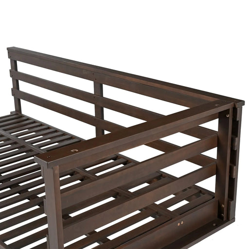 TOPMAX Country Patio Wooden Twin Size Swing Daybed Porch Swing Frame with 4pcs 96-inch Hemp Ropes for Backyard, Garden, Brown Default -DTYStore