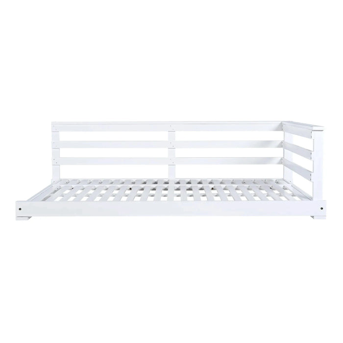 TOPMAX Country Patio Wooden Twin Size Swing Daybed Porch Swing Frame with 4pcs 96-inch Hemp Ropes for Backyard, Garden, White Default -DTYStore