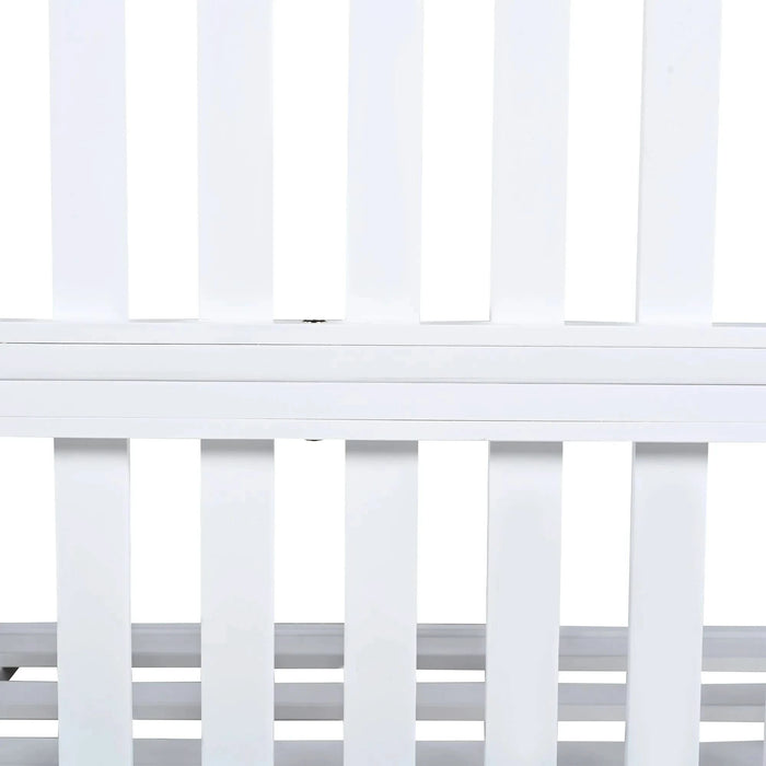 TOPMAX Country Patio Wooden Twin Size Swing Daybed Porch Swing Frame with 4pcs 96-inch Hemp Ropes for Backyard, Garden, White Default -DTYStore