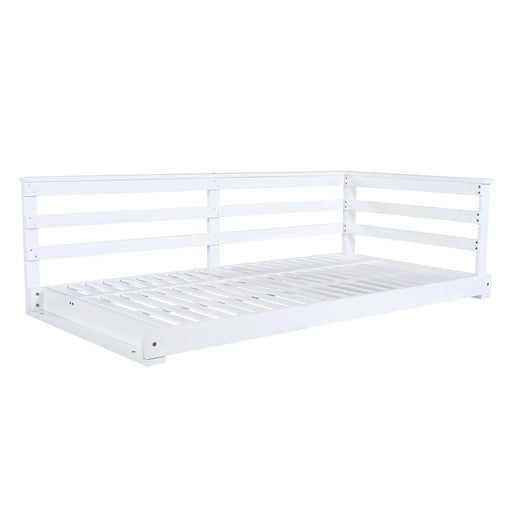 TOPMAX Country Patio Wooden Twin Size Swing Daybed Porch Swing Frame with 4pcs 96-inch Hemp Ropes for Backyard, Garden, White Default -DTYStore