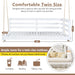 TOPMAX Country Patio Wooden Twin Size Swing Daybed Porch Swing Frame with 4pcs 96-inch Hemp Ropes for Backyard, Garden, White Default -DTYStore