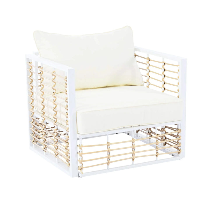 TOPMAX Modern Minimalist 7-Piece Metal Patio Sectional Sofa Set, All-Weather Garden Conversational Furniture Set with Thick Cushions and Coffee Table for Indoor Outdoor, White Default -DTYStore