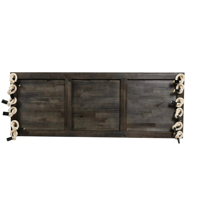 TOPMAX Patio Wooden Swing Chair, Hanging Porch Swing Bench with Cushion&Pillows, 10.8Ft Hemp Ropes for Garden,Backyard, Lawn,Brown Default -DTYStore