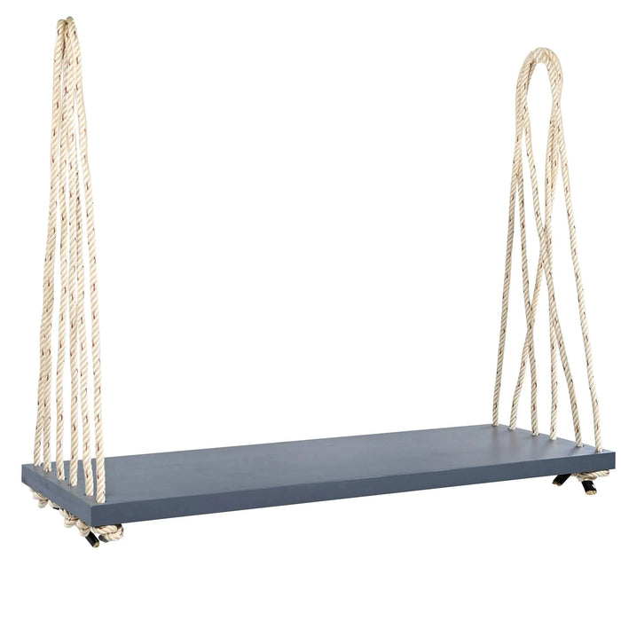 TOPMAX Patio Wooden Swing Chair, Hanging Porch Swing Bench with Cushion&Pillows, 10.8Ft Hemp Ropes for Garden,Backyard, Lawn,Gray Default -DTYStore