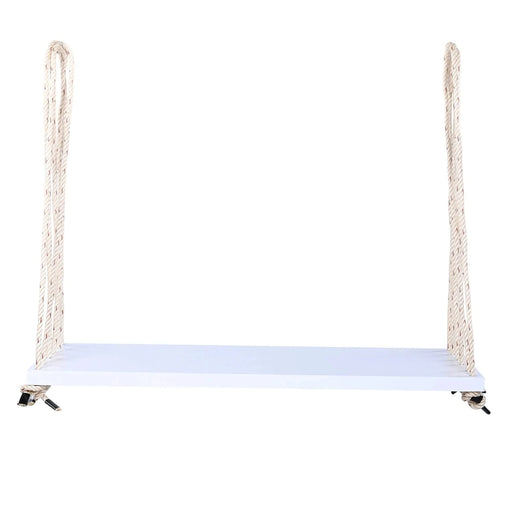 TOPMAX Patio Wooden Swing Chair, Hanging Porch Swing Bench with Cushion&Pillows, 10.8Ft Hemp Ropes for Garden,Backyard, Lawn,White Default -DTYStore