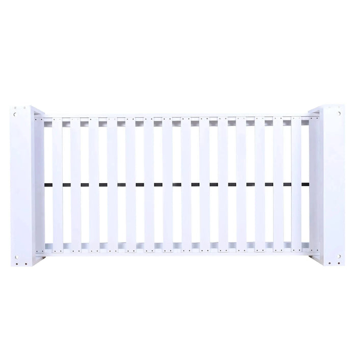 TOPMAX Twin Size Porch Swing Bed Seating Group, Patio Acacia Wood Swing Frame with Hemp Ropes for Garden, Backyard, White Default -DTYStore