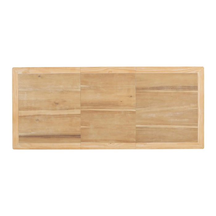 TOPMAX Vintage Traditional 82.7inch Extendable Dining Table with 23.6inch Removable Leaf, Natural Default -DTYStore