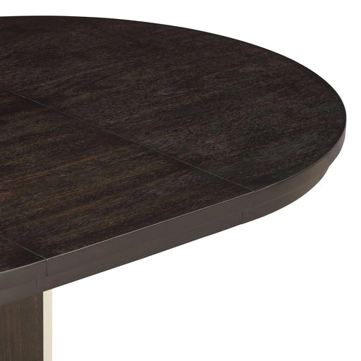 TREXM Extendable Dining Table with a 16-inch Middle Leaf, 42''-58'' Oval Dining Table for 6, Retro Solid Wood Round Dining Table with Double Layer Design for Kitchen, Dining Room (Espresso) Default -DTYStore