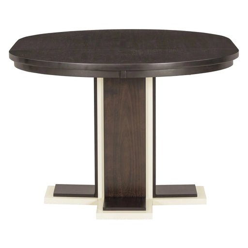 TREXM Extendable Dining Table with a 16-inch Middle Leaf, 42''-58'' Oval Dining Table for 6, Retro Solid Wood Round Dining Table with Double Layer Design for Kitchen, Dining Room (Espresso) Default -DTYStore