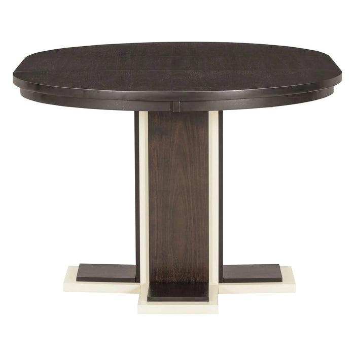 TREXM Extendable Dining Table with a 16-inch Middle Leaf, 42''-58'' Oval Dining Table for 6, Retro Solid Wood Round Dining Table with Double Layer Design for Kitchen, Dining Room (Espresso) Default -DTYStore