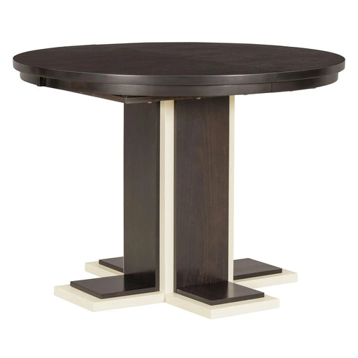 TREXM Extendable Dining Table with a 16-inch Middle Leaf, 42''-58'' Oval Dining Table for 6, Retro Solid Wood Round Dining Table with Double Layer Design for Kitchen, Dining Room (Espresso) Default -DTYStore