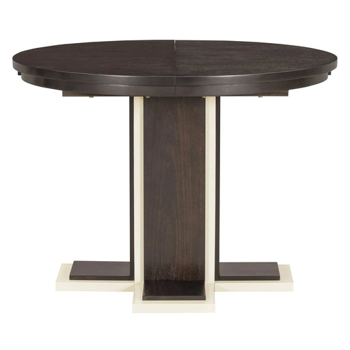 TREXM Extendable Dining Table with a 16-inch Middle Leaf, 42''-58'' Oval Dining Table for 6, Retro Solid Wood Round Dining Table with Double Layer Design for Kitchen, Dining Room (Espresso) Default -DTYStore