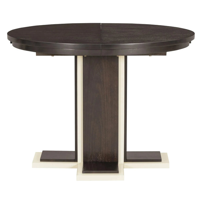 TREXM Extendable Dining Table with a 16-inch Middle Leaf, 42''-58'' Oval Dining Table for 6, Retro Solid Wood Round Dining Table with Double Layer Design for Kitchen, Dining Room (Espresso) Default -DTYStore