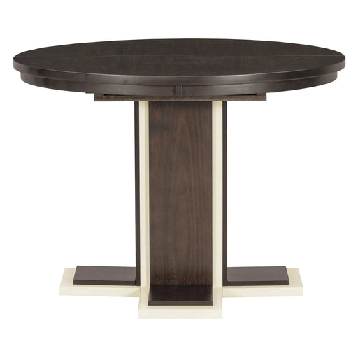 TREXM Extendable Dining Table with a 16-inch Middle Leaf, 42''-58'' Oval Dining Table for 6, Retro Solid Wood Round Dining Table with Double Layer Design for Kitchen, Dining Room (Espresso) Default -DTYStore