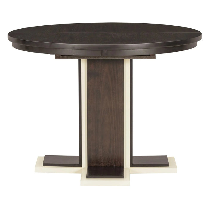 TREXM Extendable Dining Table with a 16-inch Middle Leaf, 42''-58'' Oval Dining Table for 6, Retro Solid Wood Round Dining Table with Double Layer Design for Kitchen, Dining Room (Espresso) Default -DTYStore