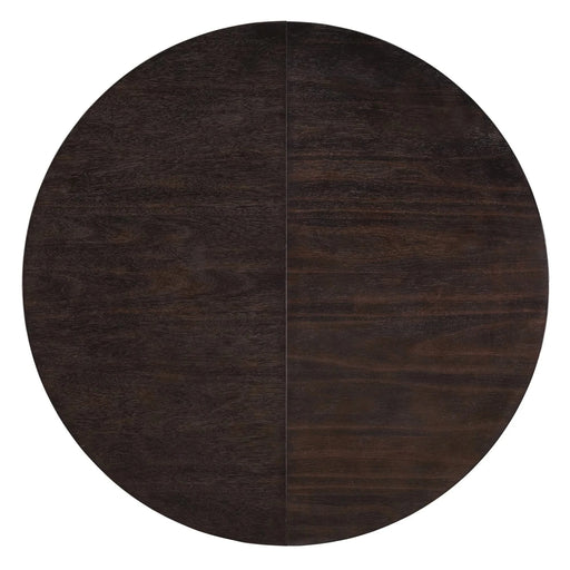 TREXM Extendable Dining Table with a 16-inch Middle Leaf, 42''-58'' Oval Dining Table for 6, Retro Solid Wood Round Dining Table with Double Layer Design for Kitchen, Dining Room (Espresso) Default -DTYStore