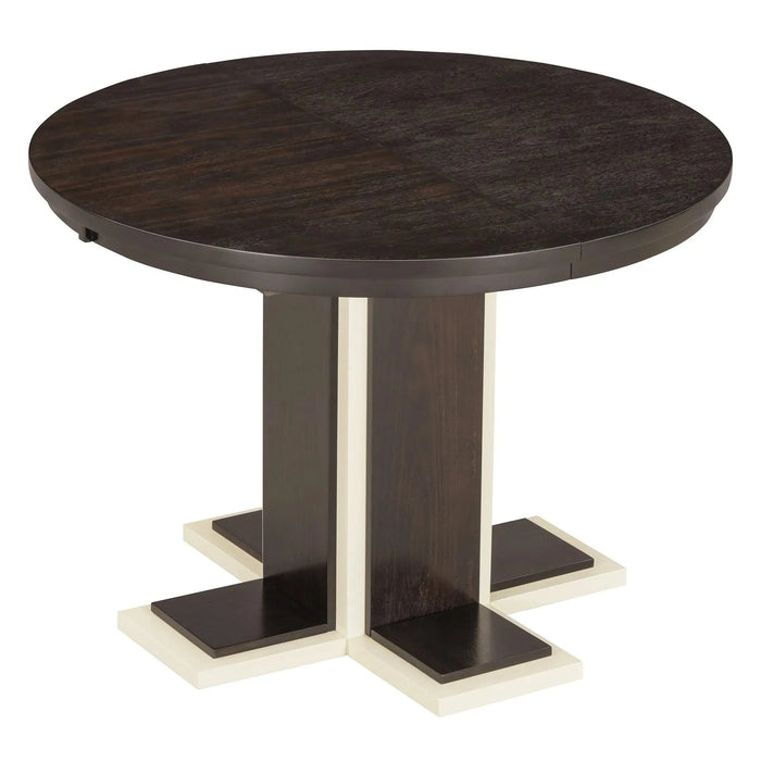 TREXM Extendable Dining Table with a 16-inch Middle Leaf, 42''-58'' Oval Dining Table for 6, Retro Solid Wood Round Dining Table with Double Layer Design for Kitchen, Dining Room (Espresso) Default -DTYStore