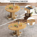TREXM Extendable Dining Table with a 16-inch Middle Leaf, 42''-58'' Oval Dining Table for 6, Retro Solid Wood Round Dining Table with Double Layer Design for Kitchen, Dining Room (Natural Wood Wash) Default -DTYStore