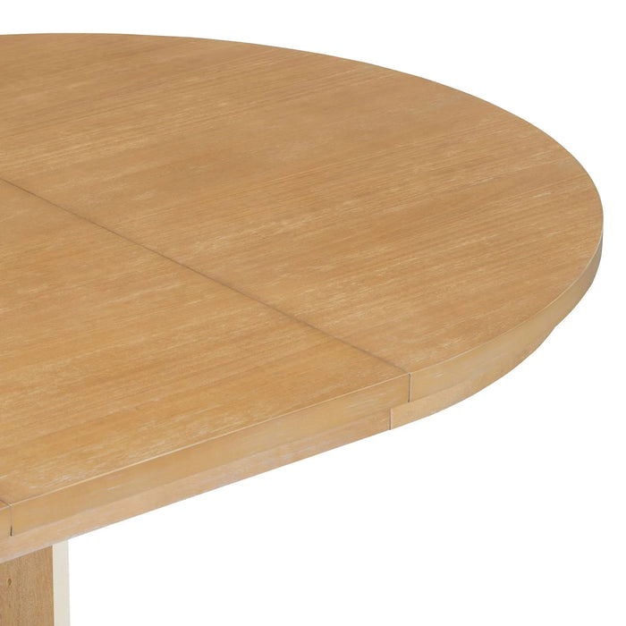 TREXM Extendable Dining Table with a 16-inch Middle Leaf, 42''-58'' Oval Dining Table for 6, Retro Solid Wood Round Dining Table with Double Layer Design for Kitchen, Dining Room (Natural Wood Wash) Default -DTYStore