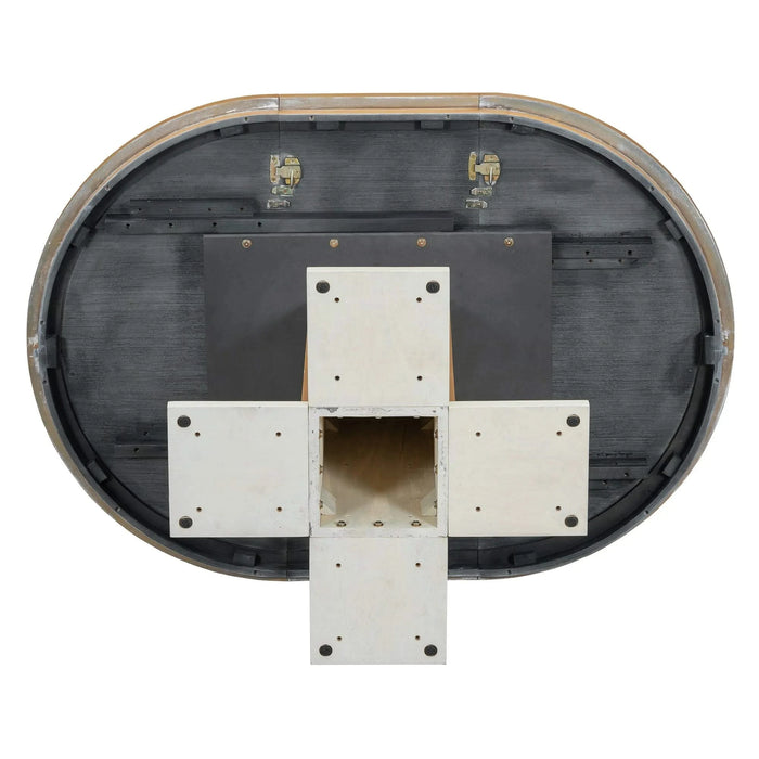 TREXM Extendable Dining Table with a 16-inch Middle Leaf, 42''-58'' Oval Dining Table for 6, Retro Solid Wood Round Dining Table with Double Layer Design for Kitchen, Dining Room (Natural Wood Wash) Default -DTYStore