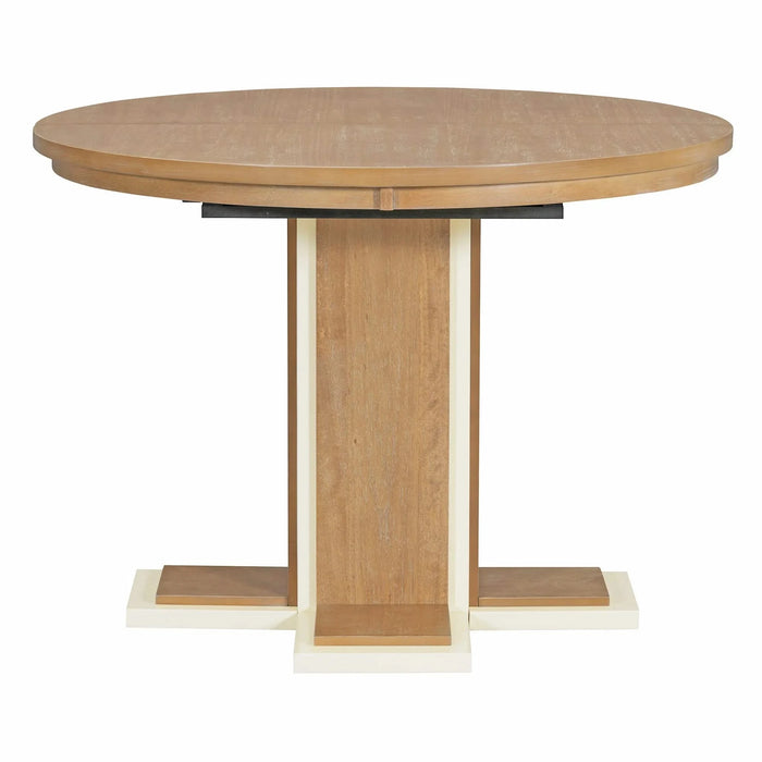 TREXM Extendable Dining Table with a 16-inch Middle Leaf, 42''-58'' Oval Dining Table for 6, Retro Solid Wood Round Dining Table with Double Layer Design for Kitchen, Dining Room (Natural Wood Wash) Default -DTYStore