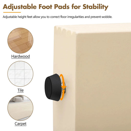 TREXM Modern Console Table with 2 Storage Drawers, Fluted Entryway Table with Rounded Silhouette for Hallway Living Room and Entryway (Apricot Cream) Default -DTYStore