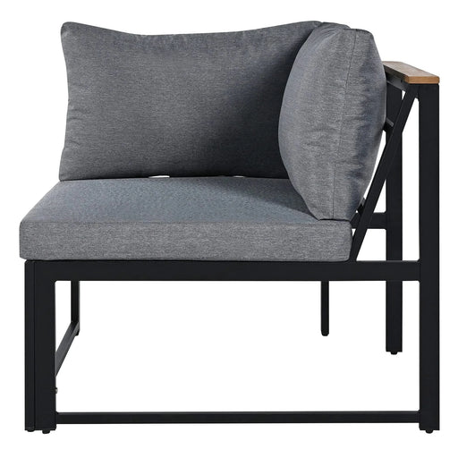 TREXM Patio Furniture Set with Loveseats, 4 Pieces Outdoor Sofa Set with Waterproof Cushions, Patio Furniture with Durable Iron-Wood Design for Garden, Backyard, Poolside (Gray) Default -DTYStore