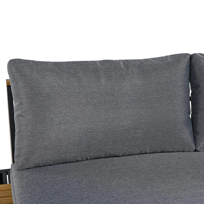 TREXM Patio Furniture Set with Loveseats, 4 Pieces Outdoor Sofa Set with Waterproof Cushions, Patio Furniture with Durable Iron-Wood Design for Garden, Backyard, Poolside (Gray) Default -DTYStore