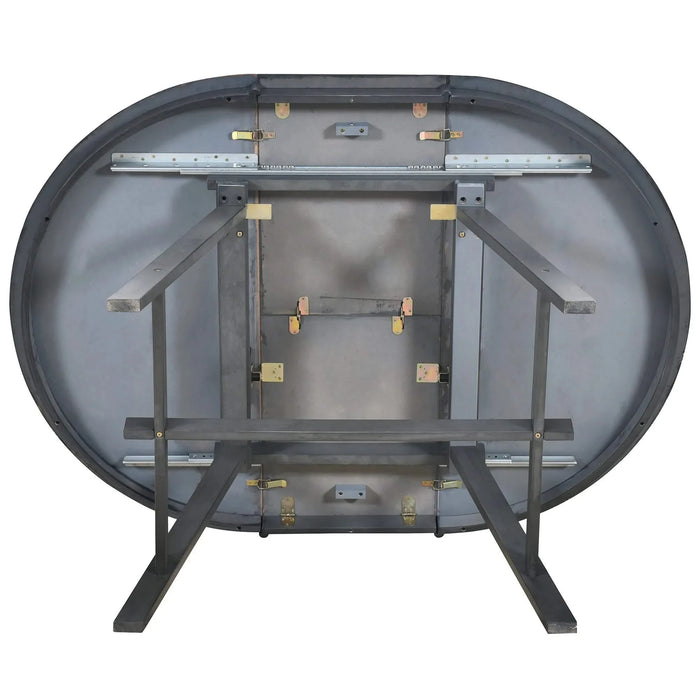 TREXM Wood Dining Table Round Extendable Dining Table for Dining Room (Gray) Default -DTYStore