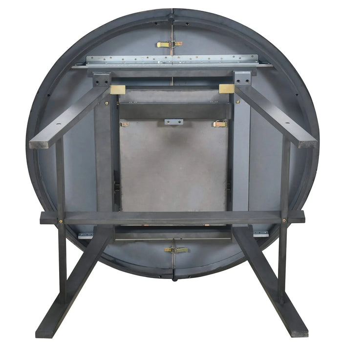 TREXM Wood Dining Table Round Extendable Dining Table for Dining Room (Gray) Default -DTYStore